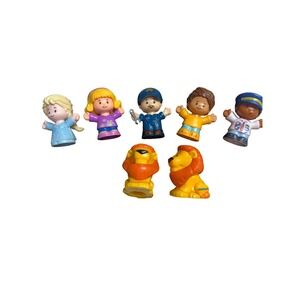 Fisher-Price Little People Figure Lot Elsa Frozen Lions Mechanic Pilot 7pc Set